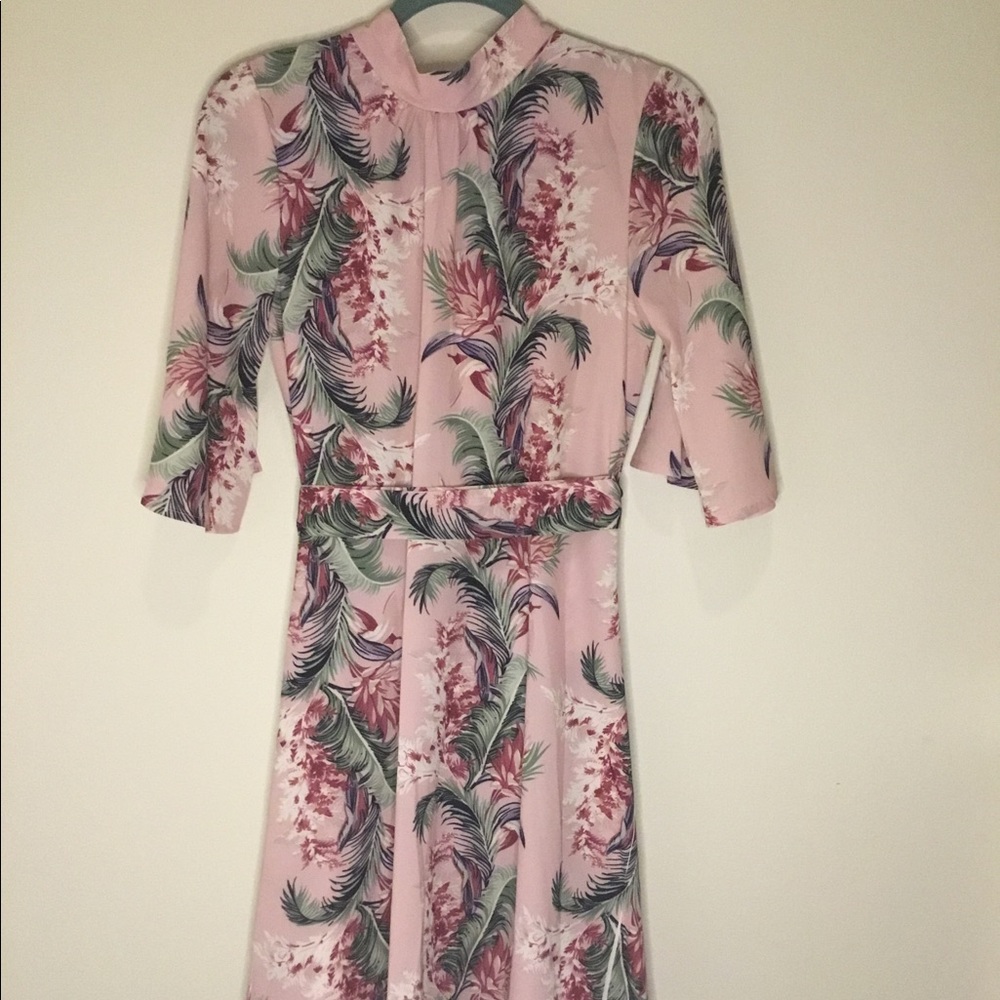 Tropical print cocktail dress